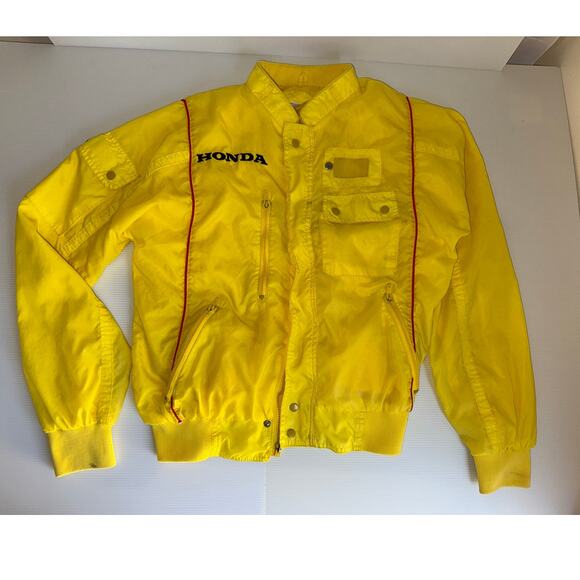 Vintage Rare Honda Racing Yellow Bomber Jacket — Size M — Made in Korea - Picture 7 of 11